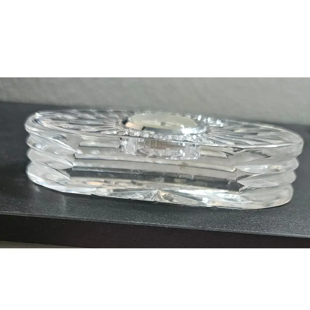 Waterford Crystal Quartz Desk Clock, Oval Starburst Design